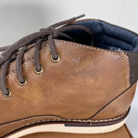 London Underground Faux Leather Chukka Dress Shoes Men's 14 Brown - Picture 16 of 16